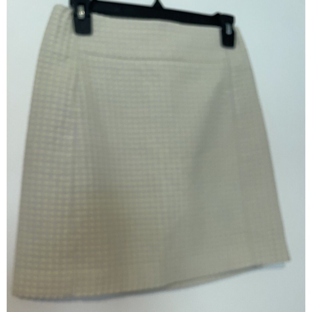 Summer Yellow Pencil Short Skirt Size 4 Cream Polka Dots Womens